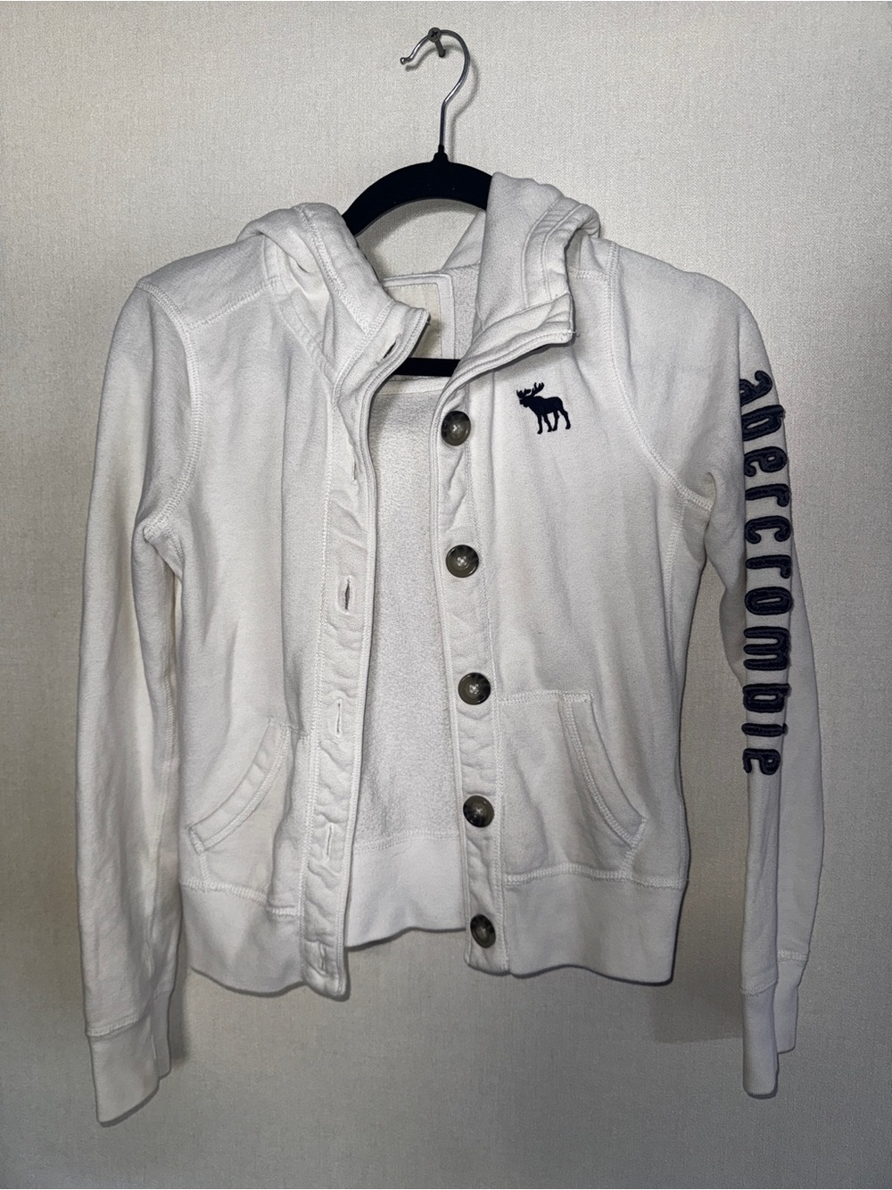 Retro Abercrombie Varsity Button Up Sweatshirt